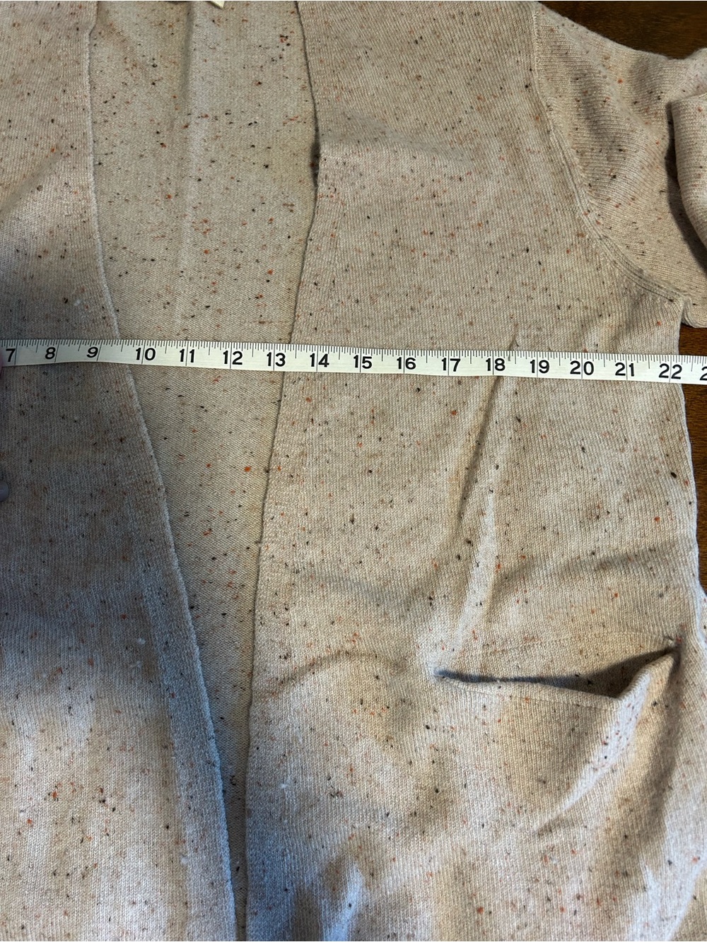 Anthropologie Neutral Speckled Cashmere Open Cardigan
